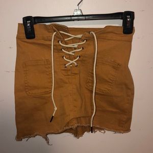 Double Pocket Lace Up Skirt